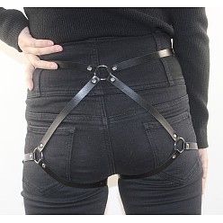 Черный Поясные цепи из сплава и искусственной кожи, платина, чёрные, 700~980 мм