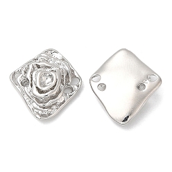 Платинированный Бронзовая люстра компонентов ссылки, без никеля , ромб, Реальная платина, 14.5x13x3.5 мм, отверстие : 1.2 мм