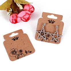 Rectangle 100Pcs Paper Earring Holders Display Cards, Camel, Rectangle, 52x43mm