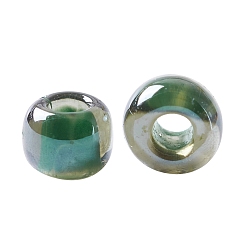(373) Inside Color Black Diamond/Dk Green TOHO Round Seed Beads, Japanese Seed Beads, (373) Inside Color Black Diamond/Dk Green, 11/0, 2.2mm, Hole: 0.8mm, about 5555pcs/50g