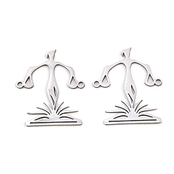 Нержавеющая Сталь Цвет 201 подвески из нержавеющей стали, весы правосудия амулеты, цвет нержавеющей стали, 26x22x1 мм, отверстие : 1.4~1.5 мм