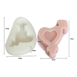 Белый Силиконовые формы для свечей в форме сердца на День святого Валентина своими руками, формы для литья смолы, для уф-смолы, изготовление ювелирных изделий из эпоксидной смолы, сердце, белые, 6.7x5.3x2.9 см, Внутренний диаметр: 5.4x4.5x2 cm