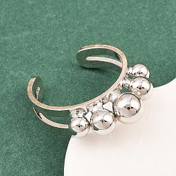 Платина Латунные кольца-манжеты для женщин, долговечный, стойки покрытие, платина, 7 мм, регулируемый