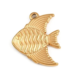 Золотой 304 подвески из нержавеющей стали, рыбы прелести, золотые, 19.5x16x2 мм, отверстие : 1.1 мм