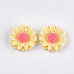 Шампанско-Желтый Кабошоны из смолы, подсолнечник, шампанское желтый, 15x5 мм