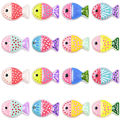 (52) Непрозрачная лаванда 16шт 8 цвета окрашенные стеклянные бусины, рыба, с эмалью, разноцветные, 20x13x5.5 мм, отверстие : 1.4 мм, 2 шт / цвет