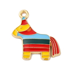 Лошадь Подвески из эмали и сплава, Синко де Майо, без кадмия, без никеля и без свинца, стойки покрытие, лошадь, 23x20.5x2 мм, отверстие : 1.8 мм