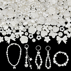 Морская Ракушка 500шт 14 стили имитация жемчуга акриловые бусины, разнообразные, цвет морской раковины, 10 мм, отверстие : 2 мм