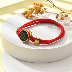 Водолей Созвездие нейлоновые шнуры многорядные браслеты, двойная цепочка ювелирные изделия для женщин и мужчин, с золотой латунной фурнитурой и эмалевым шармом, красные, Водолей, 8 дюйм (20.3 см)