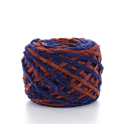 Темно-Синий Хлопчатобумажная пряжа, бархатные хлопковые нитки для ручного вязания, для детского свитера, шарфа, ткани, рукоделия, ремесла, сегмент окрашенный, темно-синий, 7 мм