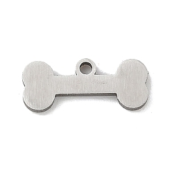 Нержавеющая Сталь Цвет 201 прелести нержавеющей стали, лазерная резка, амулет из собачьей кости, анти-тускнение, цвет нержавеющей стали, 4x10x1 мм, отверстие : 1 мм