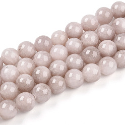 Верблюжий Природные окрашенные желтый нефрит драгоценный камень шарик нити, круглые, верблюжие, 10 мм, отверстие : 1 мм, около 40 шт / нитка, 15.7 дюйм