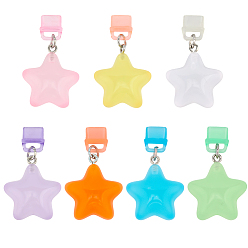 (52) Непрозрачная лаванда 7шт. ПВХ пластиковые мобильные пылезащитные заглушки, со звездой из смолы, разноцветные, 40 мм