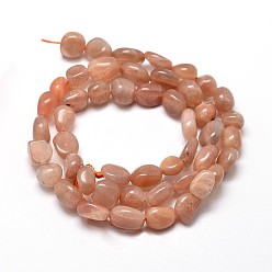 Sunstone Natural Sunstone Nuggets Beads Strands, Tumbled Stone, 5~10x6~7x3~7mm, hole: 1mm, about 14.9 inch~15.7 inch