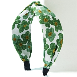 Светло-зеленый Коричневый Повязка на голову из ткани с цветочным принтом, широкая повязка на голову со складками, простые женские аксессуары для волос, оливковый, 170x145x60 мм