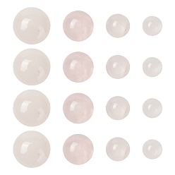 Rose Quartz 8Pcs 4 Style Natural Rose Quartz Cabochons, Half Round/Dome, 6~12x3~5mm, 2pcs/style