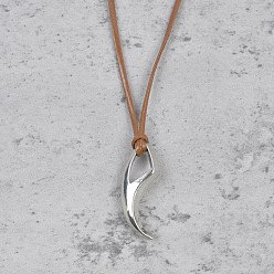 Другие Ожерелья из сплава с подвеской из искусственной кожи, платина, племенной волчий зуб, 19.69~23.62 дюйм (50~60 см)