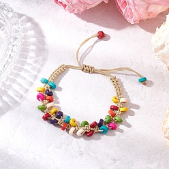 Разноцветный Плоские круглые синтетические бирюзовые плетеные браслеты из бисера хейши для мужчин и женщин, с плетеным китайским шнуром для плетения бисером, красочный, внутренний диаметр: 1-5/8~3 дюйм (4~7.5 см)