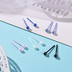 (52) Непрозрачная лаванда Гипоаллергенные серьги-гвоздики из биокерамики с цирконием и керамикой, круглый шар, не выцветает и не содержит никеля, разноцветные, 14.5x3 мм