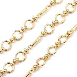 Настоящее золото 18K Латунные бар шарнирные цепи, с катушкой, Unelde, реальный 18 k позолоченный, 9x1.5 мм, 9x5x1.5 mm и 15x3x2.5 mm