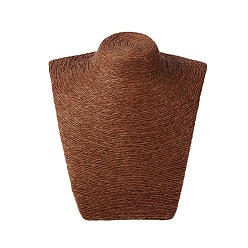 Сиена Стереоскопический ротанга тканые ожерелье ювелирных изделий держатель бюст дисплей стенды, цвет охры, 170x168x140 мм