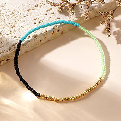 (52) Непрозрачная лаванда Цветные стеклянные круглые бусины, растягивающиеся браслеты для женщин, разноцветные, внутренний диаметр: 6-7/8 дюйм (17.5 см)