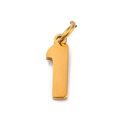 Настоящее золото 18K 304 прелести нержавеющей стали, с целью перехода в кольце, число 1, реальный 18 k позолоченный, 13x4x1 мм, отверстие : 3 мм