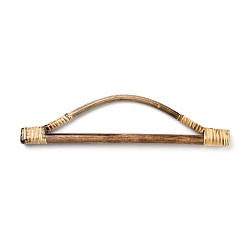 Camel Wood & Rattan Woven Bag Handles, for Bag Handles Replacement Accessories, Camel, 6.6x27x1.3cm, Inner Diameter: 4.4x20.5cm