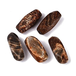 Natural Agate Natural Tree Bark Agate Beads, Nuggets, 38~42x15~18x14~16mm, Hole: 1.6~2mm