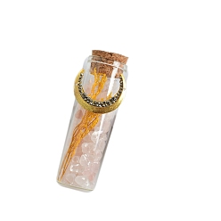 Розовый Кварц Натуральный розовый кварц бутылка желаний скульптура витрина украшения, для домашнего офисного стола, 85x30 мм