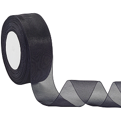 Черный 1 рулоны прозрачной органзовой ленты, широкая лента для украшения на свадьбе, чёрные, 1-1/2 дюйм (38 мм), около 50.00 ярдов (45.72 м) / комплект