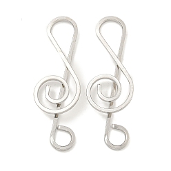 Нержавеющая Сталь Цвет Не тускнеет 304 большие подвески из нержавеющей стали, очарование музыкальной ноты, цвет нержавеющей стали, 52x19x6 мм, отверстие : 6 мм