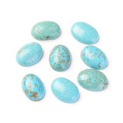 Темно-Голубой Кабошоны из натурального магнезита, окрашенные, овальные, глубокое синее небо, 16x12x6 мм