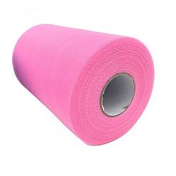 Camellia Deco Mesh Ribbons, Tulle Fabric, Tulle Roll Spool Fabric For Skirt Making, Camellia, 6 inch(15cm), about 100yards/roll(91.44m/roll)
