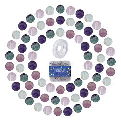 Fluorite DIY Stretch Bracelets Making Kits, include Natural Fluorite Round Beads, Elastic Crystal Thread, Beads: 4~4.5mm, Hole: 0.8~1mm, 400pcs/box