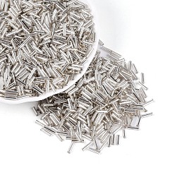 Gris Clair Couleurs transparentes perle lustre plaqué perles de verre clairon, trou rond, gris clair, 6~7x1.5~2mm, trou: 0.5 mm, environ 12500 PCs / sachet 