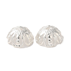 925 Sterling Silver Plated Brass Bead Caps, Cadmium Free & Lead Free, Half Round, 925 Sterling Silver Plated, 15.5x8.5mm, Hole: 1.5x2.5mm