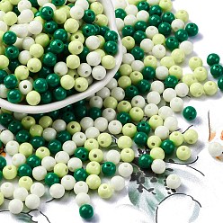 Зеленый Непрозрачные акриловые бусины, круглые, зелёные, 5~5.5x5.5~5.8x5.5~5.8 мм, отверстие : 1.5 мм