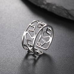 Нержавеющая Сталь Цвет Кольца-манжеты из нержавеющей стали, не тускнеющие, символ, цвет нержавеющей стали, 9.4 мм