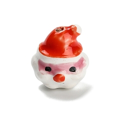 Santa Claus Рождественские фарфоровые бусины ручной работы, пастельный фарфор, Дед Мороз, 16.5x14.5x11.5 мм, отверстие : 1.5 мм