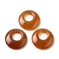 Red Aventurine Natural Red Aventurine Pendants, Donut/Pi Disc Charms, 27.5~28x4.5~5.5mm