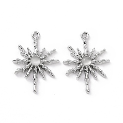 Прозрачный Подвески для кошачьего глаза из сплава, солнечные чары, платина, прозрачные, 28.5x20.5x2.5 мм, отверстие : 1.6 мм