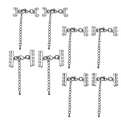 Platinum Brass Chain Extenders and Lobster Claw Clasps, Platinum, 6.8x5.2x1.1cm, 8set/box