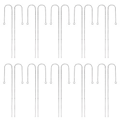 Платинированный 10пары латунных сережек-гвоздиков, с петлей, ушные резьбы, покрытие стойки и длительное покрытие, без кадмия, без никеля и без свинца, Реальная платина, 100x0.6 мм, отверстие : 2 мм, штифты : 0.7 мм, 10 пар / набор