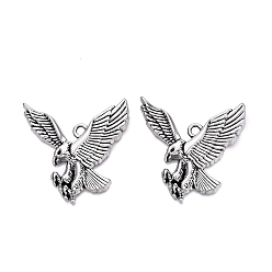 Platinum Alloy Pendants, Eagle Shape, Platinum, 39.5x38.5x4mm, Hole: 2.5x3mm
