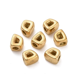 Настоящее золото 18K 304 из нержавеющей стали бусы, трапециевидные, ионное покрытие (ip), реальный 18 k позолоченный, 4x3.5x3 мм, отверстие : 1.4 мм