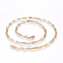 Golden 304 Stainless Steel Mariner Link Chain Necklaces, Golden, 19.68 inch(50cm), 4.5mm