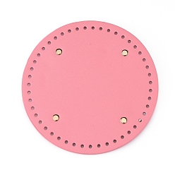 Бледно-фиолетовый Красный Плоское круглое дно сумки из искусственной кожи, для вязания сумки, женские сумки ручной работы поделки аксессуары, бледно-фиолетовый красный, 181x9.5 мм, отверстие : 4.5 мм