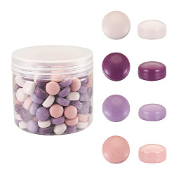 (52) Непрозрачная лаванда Кабошоны из стекла, мозаичные плитки, для украшения дома или поделок, плоско-круглые, разноцветные, 11.5~12.5x6.5 мм, 200 шт