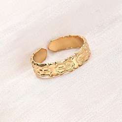 Настоящее золото 18K 304 открытые манжеты из нержавеющей стали для женщин, крестик, ионное покрытие (ip), реальный 18 k позолоченный, 5 мм, внутренний диаметр: 17.2 мм